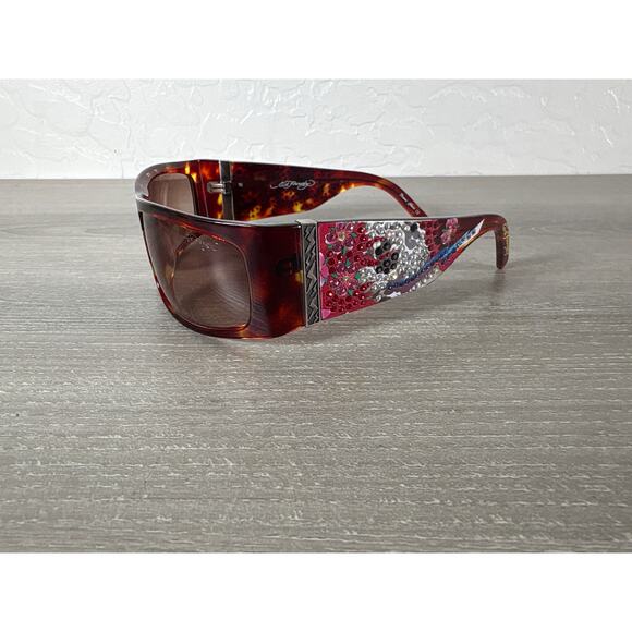 Ed Hardy EHS 004 63-12 120 Tortoise-‎ Swarovski Crystals- Sunglasses w/ Case main image 12